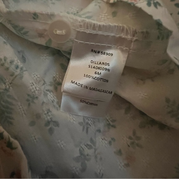 Cotton Flower Print Cottage EdgeHill Collection 6 months girl dress - Picture 7 of 9